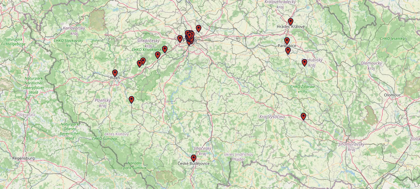 Mapa míst, kde koupíš pivo Švabín